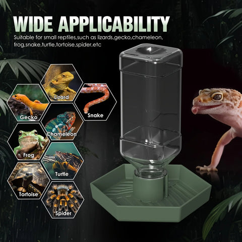Delight Your Reptile with Our Colorful Automatic Water Fountain - Perfect for Tortoises, Lizards, and More!
