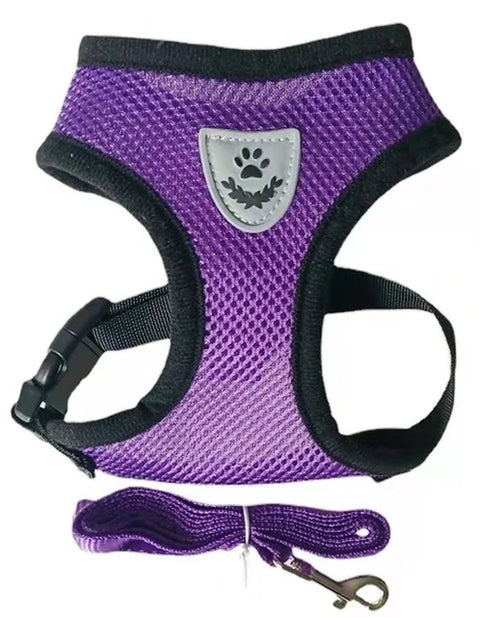 Adjustable Reflective Cat and Dog Harness with Leash - Breathable Mesh Vest for Ultimate Comfort and Safety
