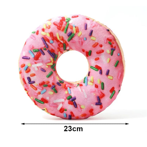 Delight Your Pup with Our Plush Doughnut Pizza Squeaky Toy – Perfect for Chewing and Teeth Cleaning!