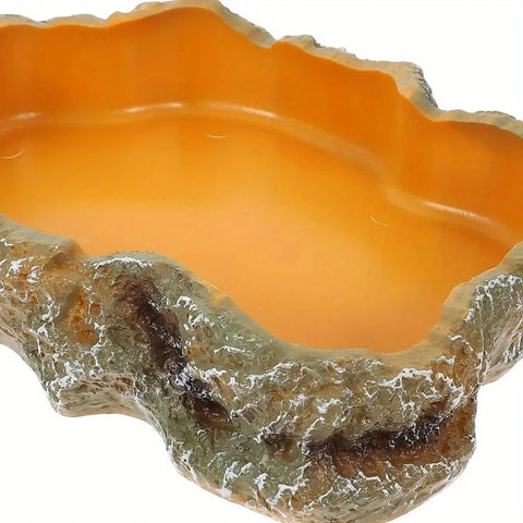 1PC Reptile Water Bowls Terrarium Plate Reptile Feeder Amphibian Feeding Bowl for Frog Chameleon Tortoise Bearded Dragon Turtle