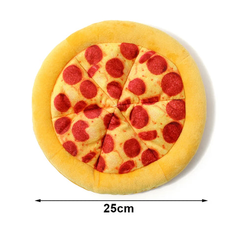 Delight Your Pup with Our Plush Doughnut Pizza Squeaky Toy – Perfect for Chewing and Teeth Cleaning!