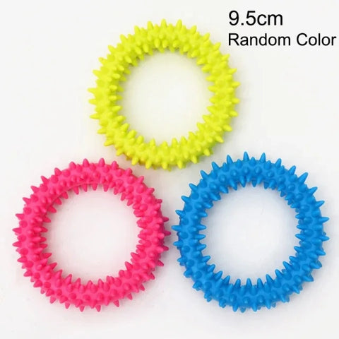 Bite-Resistant Rubber Chew Toy for Small Dogs - The Ultimate Teeth Cleaning Fun!