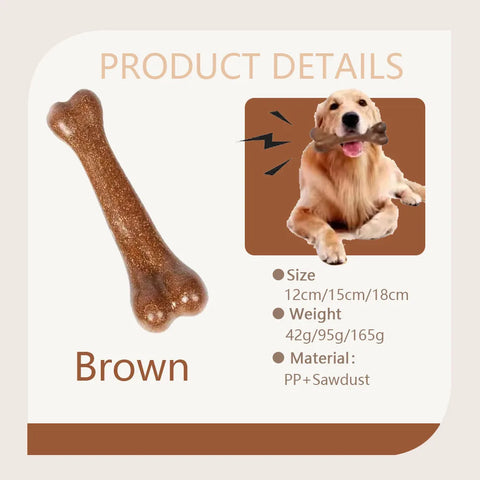 Indestructible Natural Dog Bone Chew Toy - Non-Toxic Anti-Bite Solution for Small, Medium, and Large Dogs