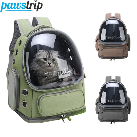 Stylish Transparent Cat Carrier Backpack - Perfect for Outdoor Adventures with Your Feline Friend!