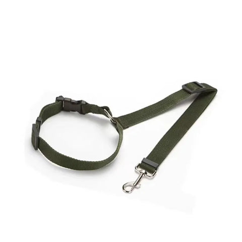 Dual-Function Solid Color Nylon Pet Car Seat Belt & Leash - Adjustable Safety Harness for Dogs