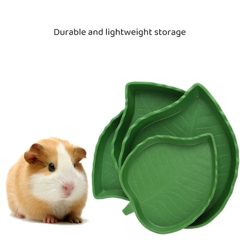 Leaf-Shaped Reptile Feeder Bowl for Turtles, Lizards, Hamsters, and Snakes – Perfect Pet Supply for Small Animals