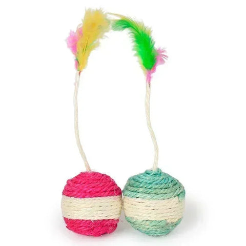 Interactive Sisal Scratching Ball Cat Toy - Perfect for Kittens and Cats to Play and Train!