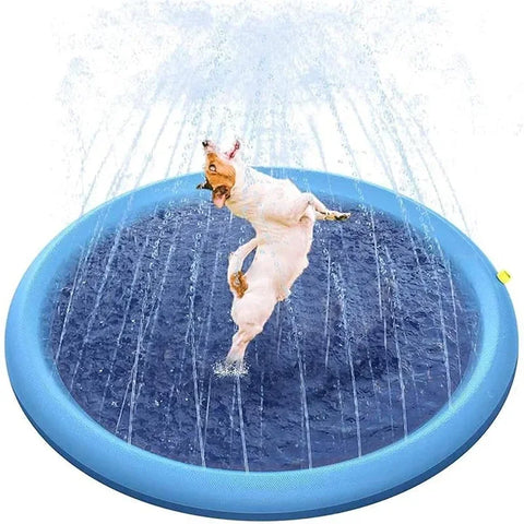Ultimate 170cm Summer Pet Swimming Pool & Splash Sprinkler Pad - Inflatable Water Mat for Dogs & Kids Outdoor Fun!