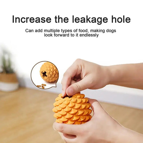 Exciting Pine Cone Dog Treat Dispensing Toy - Durable Chew Toy for Teeth Cleaning and Endless Fun!