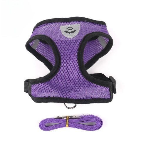 Adjustable Reflective Cat and Dog Harness with Leash - Breathable Mesh Vest for Ultimate Comfort and Safety