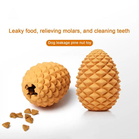 Exciting Pine Cone Dog Treat Dispensing Toy - Durable Chew Toy for Teeth Cleaning and Endless Fun!