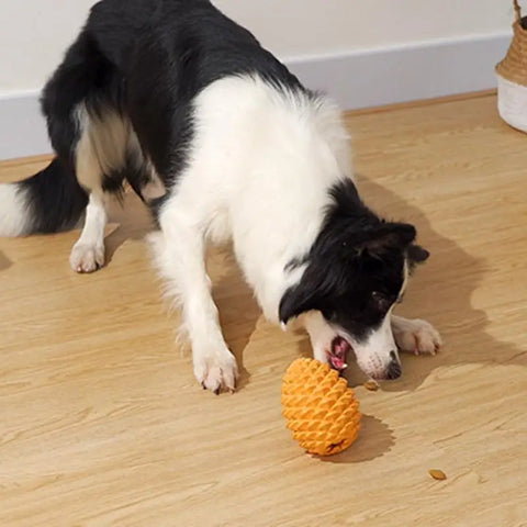 Exciting Pine Cone Dog Treat Dispensing Toy - Durable Chew Toy for Teeth Cleaning and Endless Fun!