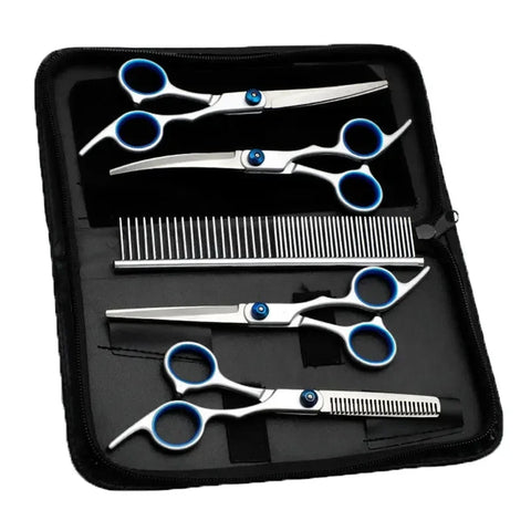 Professional 6-Inch Stainless Steel Dog Grooming Scissors - Essential Cutting Tools for Pet Hairdressers
