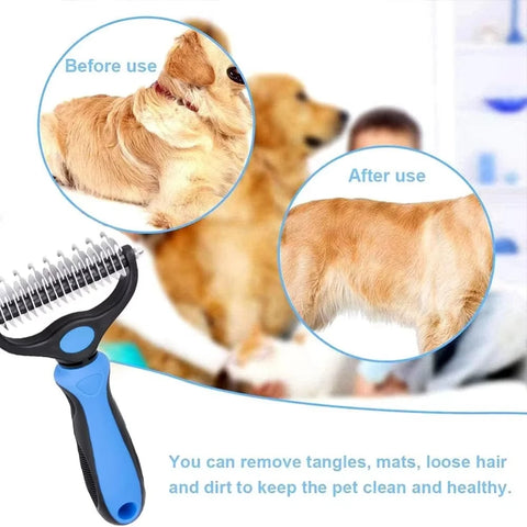 Ultimate Dual-Sided Pet Grooming Brush Comb for Dogs and Cats - Effortlessly Remove Tangles and Knots!