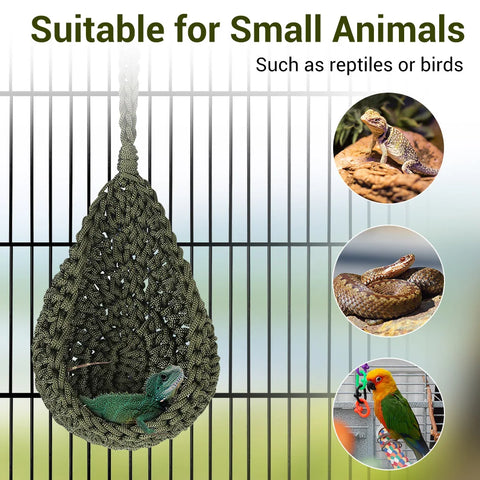 Cozy Reptile Hammock for Bearded Dragons, Chameleons, Hermit Crabs, Geckos, and Snakes - Perfect Sleeping Bed and Lizard Lounge!
