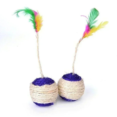 Interactive Sisal Scratching Ball Cat Toy - Perfect for Kittens and Cats to Play and Train!