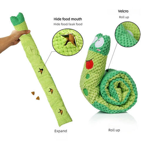 Engaging and Interactive Plush Dog Puzzle Feeder with Sound Squeak - Perfect Toy for Spirited Puppies and Chewing Enthusiasts