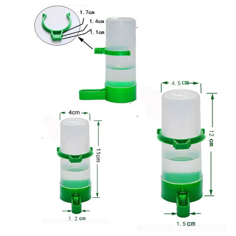 Automatic Bird Feeder and Water Dispenser - 4 Durable Plastic Cups for Parrots and Birds - Essential Feeding Accessories