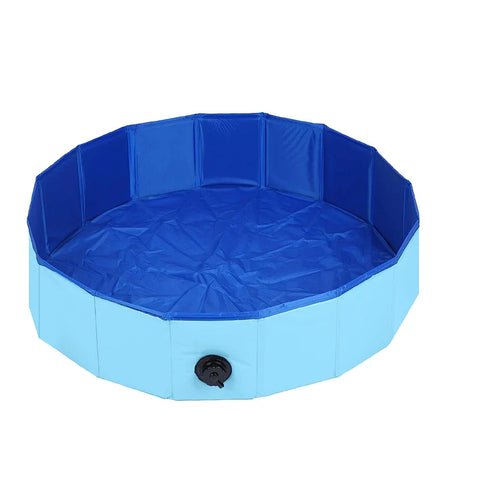 Ultimate Foldable Pet Pool with Drain Valve – Spacious 160x30cm Collapsible Bath Tub for Dogs and Cats, Perfect for Outdoor Fun!
