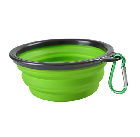 Ultimate Travel Companion: Folding Silicone Dog Bowl with Carabiner for Convenient Outdoor Feeding
