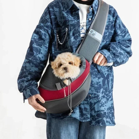 Stylish and Comfortable Portable Pet Carrier Bag for Small Dogs and Cats - Adjustable Crossbody Design