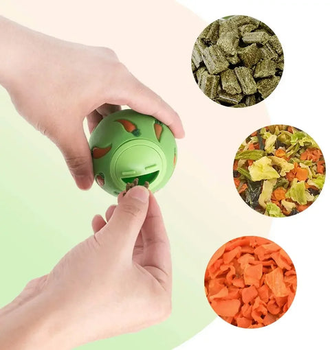 Engaging Interactive Rabbit Treat Ball - Slow Feeder & Snack Dispensing Toy for Bunnies, Ferrets, and Hamsters
