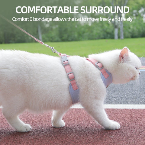 Stylish and Comfortable Cat and Puppy Harness and Leash Set - Perfect for Outdoor Adventures with Your Small Pets!