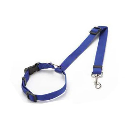 Dual-Function Solid Color Nylon Pet Car Seat Belt & Leash - Adjustable Safety Harness for Dogs