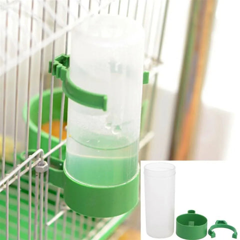 Automatic Bird Feeder and Water Dispenser - 4 Durable Plastic Cups for Parrots and Birds - Essential Feeding Accessories