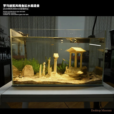 Gulo Architectural Fish Tank Aquatic Landscape - Exquisite Roman Design for Stunning Displays (Total Length 280mm)