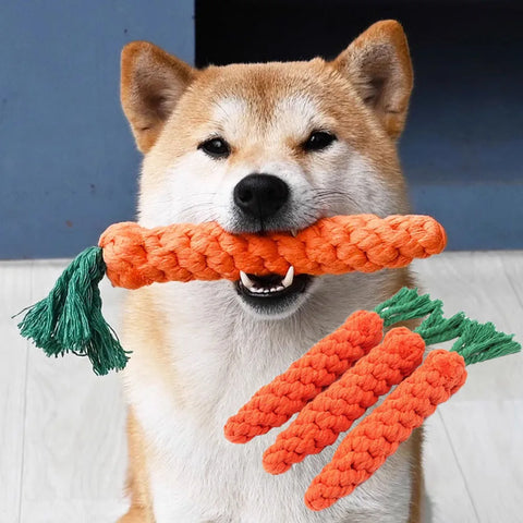 Durable Carrot Rope Dog Chew Toy - Perfect for Indestructible Dogs!