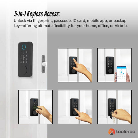 Tooleroo Digital Smart Door Lock Keypad - 5-in-1  Home Entry Security System-3